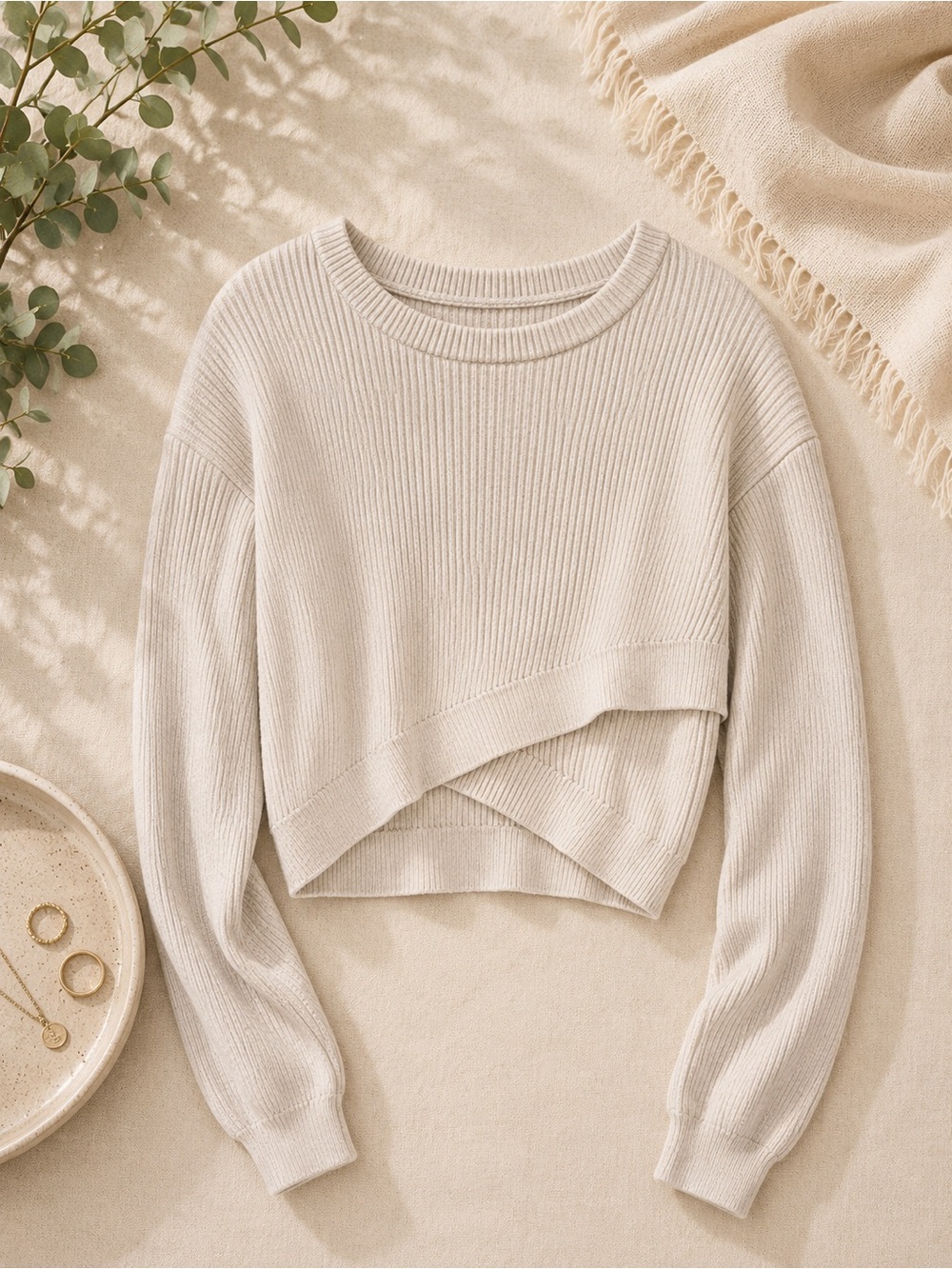 Lululemon💎Reversible Crossover Knit Cashmere Knit Blend Sweater Medium/Large EUC